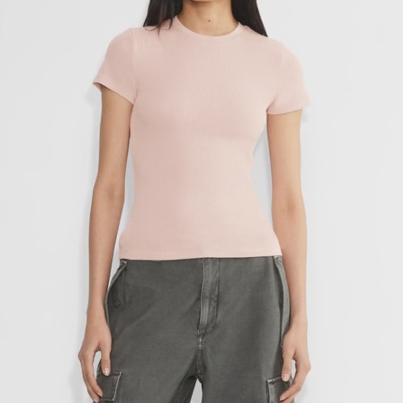 Aritzia TNA color GD Bow Pink HomeStretch™ Crew T-Shirt - Picture 7 of 7